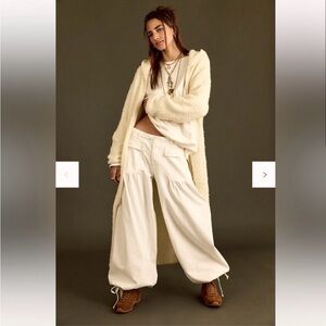 Free People We The Free Lotus Balloon Jeans Cream Size 28